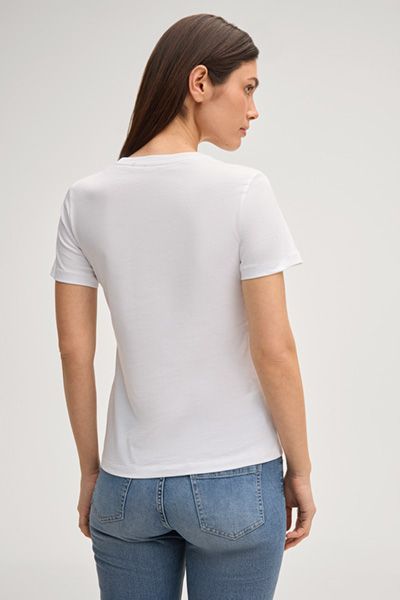 Minimalistisches Baumwoll-T-Shirt mit Logo-Verzierung