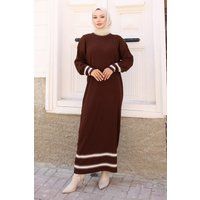 Strick-Maxikleid mit geometrischem Muster