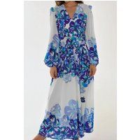 Fließendes Maxikleid mit Blumenmuster