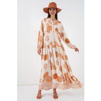 Gestuftes Maxi mit Blumendruck