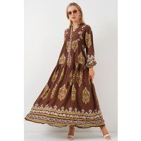 Fließendes Maxikleid mit Paisley-Print