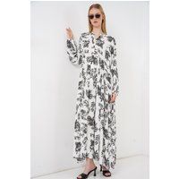 Gestuftes Maxikleid mit Blumenmuster