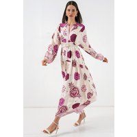 Gestuftes Maxikleid mit Blumenmuster