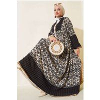 Gemustertes Boho Stufen-Maxikleid