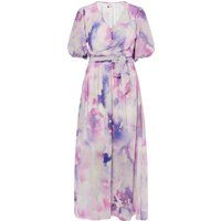 Maxikleid mit Puffärmeln und Batik-Muster