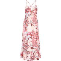 Bohemian Satin-Maxikleid mit Rüschen