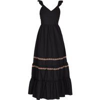 Gestuftes Maxikleid mit Rüschenträgern