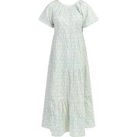 Florales gestuftes Baumwoll-Maxikleid