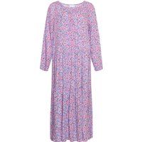 Langärmeliges Stufen-Maxikleid mit Blumenmuster