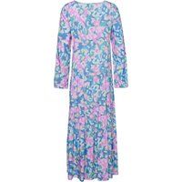 Gestuftes Maxikleid mit abstraktem Print