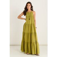 Gestuftes Maxikleid mit Neckholder