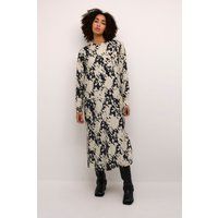 Abstrakt gemustertes Maxi-Hemdblusenkleid
