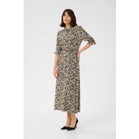 Gemustertes Midi-Hemdblusenkleid