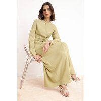 Maxikleid mit Doppel-Schnallengürtel