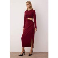 Maxikleid mit Cut-out und Ring-Detail