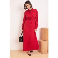 Hemdblusenkleid mit Knotendetail