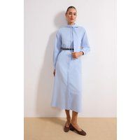 Langarm-Maxikleid mit Schluppenkragen