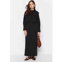 Minimalistisches gerades Maxikleid mit Overlay