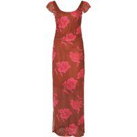 Maxikleid aus Mesh mit Blumenmuster