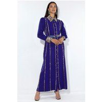Maxi-Hemdkleid mit Leopardenmuster-Akzenten