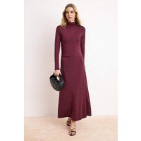Elegantes hochgeschlossenes Maxikleid mit Raffungen