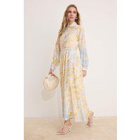 Luftiges Maxi-Hemdblusenkleid mit Blumenmuster