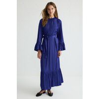 Maxikleid mit Volants und Gürtel
