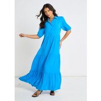 Gestuftes Maxikleid mit Knopfleiste