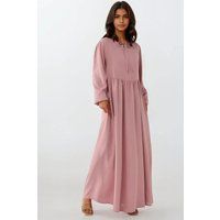 Gestuftes A-Linien-Maxikleid mit Bindeband