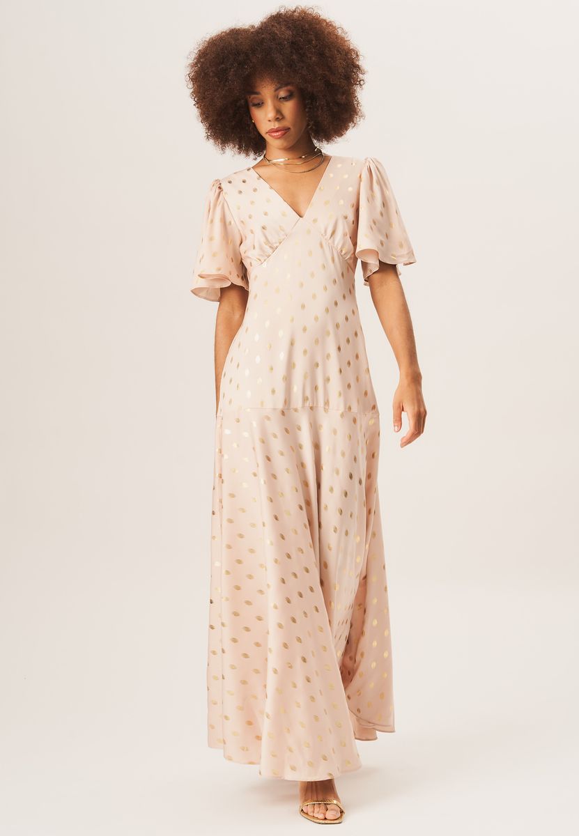 Elegantes Maxikleid mit Engelsärmeln