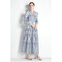 Maxikleid mit Paisley-Print und Knopfleiste