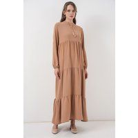 Stufen-Maxikleid mit Bindedetail