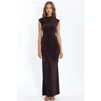 Gerafftes Bodycon-Maxikleid mit Schlitz