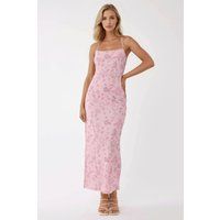 Besticktes Maxikleid mit Karree-Ausschnitt