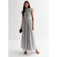 Maxikleid mit Pailletten-Oberteil und Chiffon