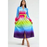 Fließendes Ombre-Maxi mit Gürtel