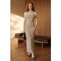 Elegantes Schulterfreies Bodycon-Maxikleid