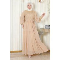 Elegantes gestuftes Maxi mit Paillettenoberteil