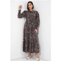 Paisley-Hemdblusenkleid mit Stufenrock