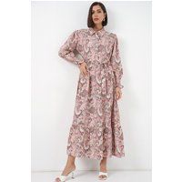 Paisley-Hemdkleid mit Gürtel