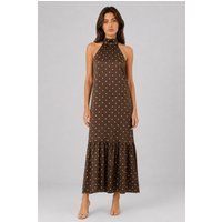 Halter-Maxikleid mit Punkten