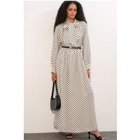 Maxikleid mit Punkten und Schluppe