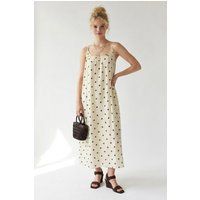 Klassisches A-Linien-Maxikleid mit Punktmuster