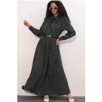 Maxi-Hemdkleid mit Pünktmuster