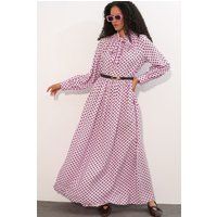 Gepunktetes Maxi-Hemdblusenkleid