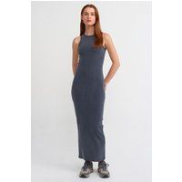 Geripptes ärmelloses Bodycon-Maxikleid