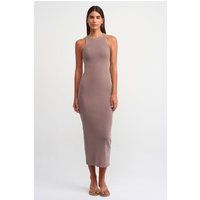 Geripptes Bodycon-Maxikleid