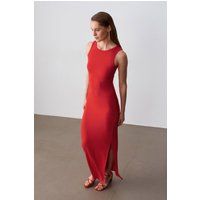 Ärmelloses Bodycon-Maxikleid in Rippoptik