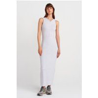 Ärmelloses Henley-Maxikleid in Rippstrick