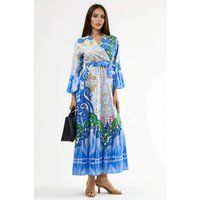 Stufen-Maxikleid mit Paisleymuster
